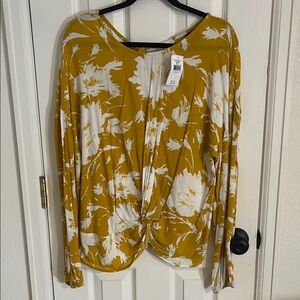 Floral Mustard Top